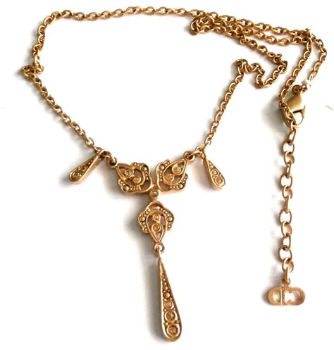 dior gold spoon necklace|gold plated CHRISTIAN DIOR Necklaces for Women.